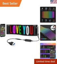 Smart LED Advertising Sign with Bluetooth Control - 15''x4'' Portable Display