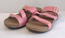 Vionic Women's Platform Sandals Shoes  Coral/Pink Slip On Strappy Size 9