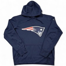 Nike New England Patriots NFL Apparel Therma-Fit Fleece Hoodie Navy Blue Men s M