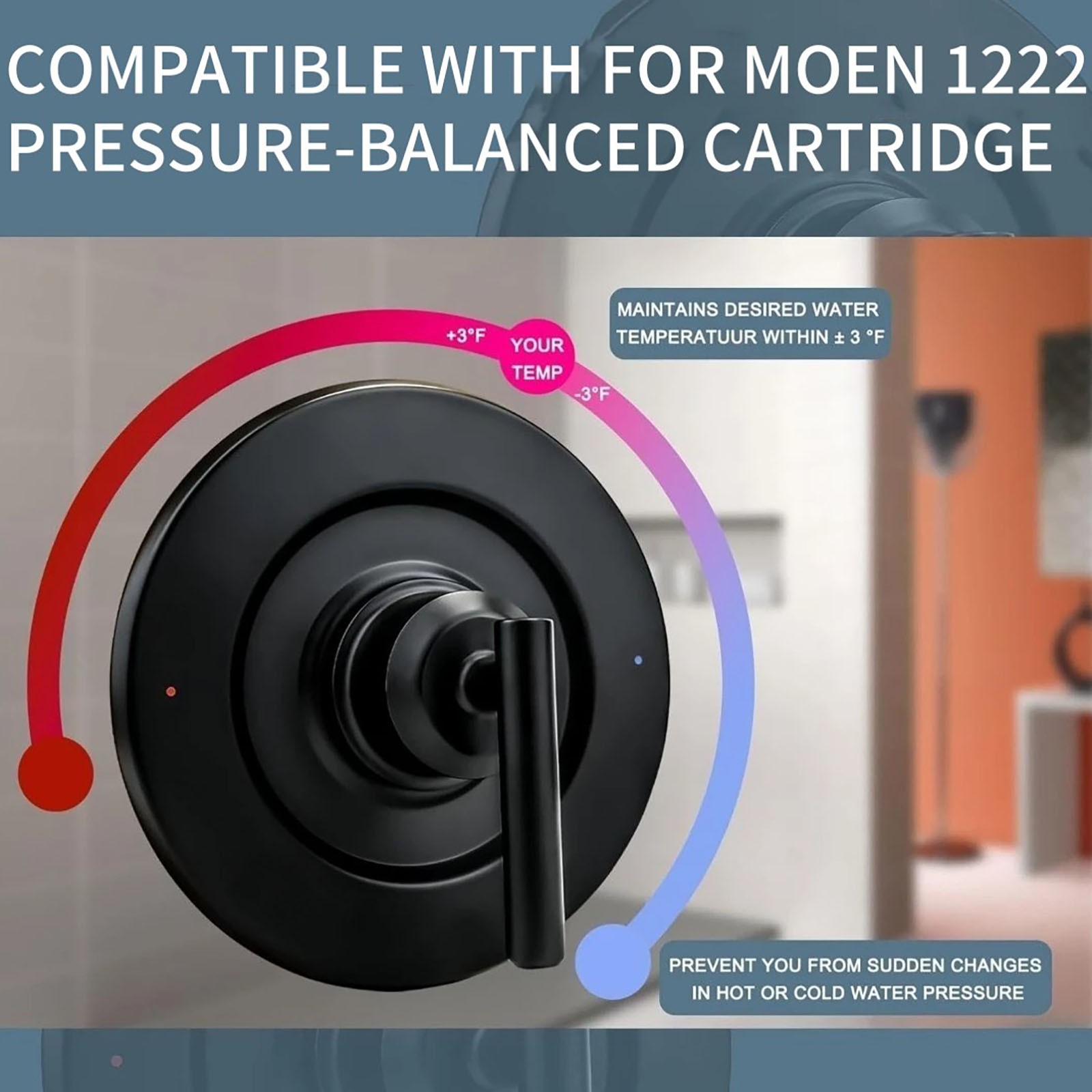 T2901 Shower Valve Kit (Matte Black) Posi-Temp Pressure Balancing Valve For Moen thumbnail 9