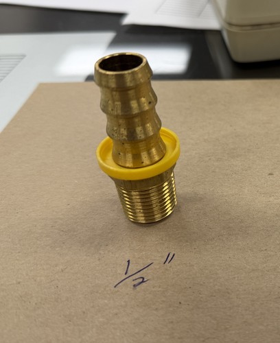 1/2" Brass Push On Lock Hose Barb x 1/2" Male NPT Pipe Fitting 4124-08-08 FL188