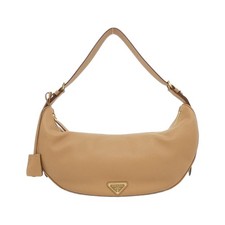 Prada Soft Grain Shoulder Bag Women Beige One Size