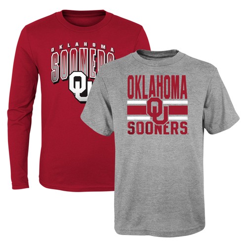 Vorschule purpurrot/meliert grau Oklahoma Sooners Fan Wave kurz- & langarm