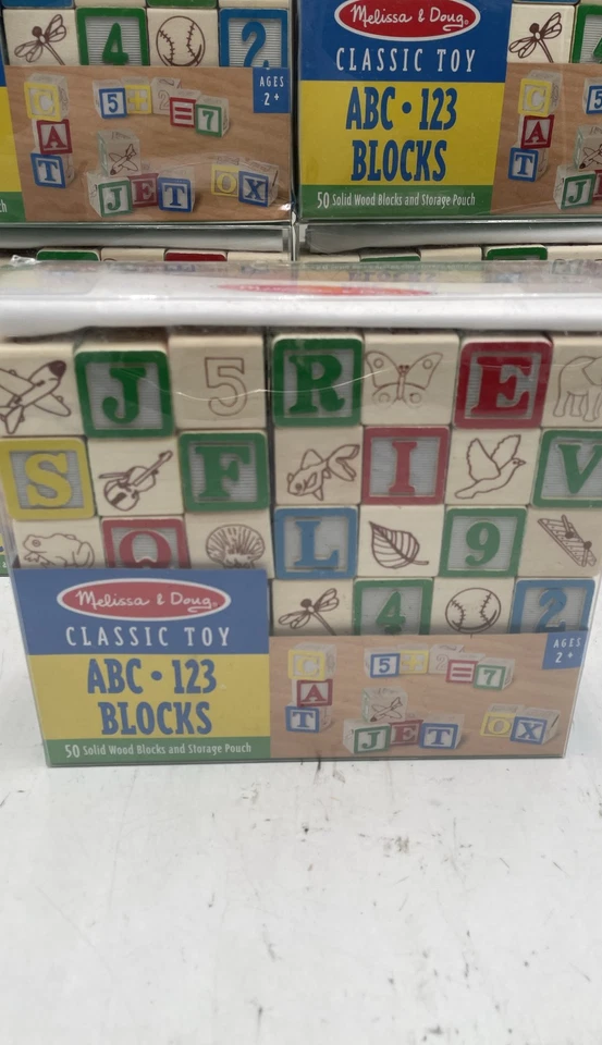 Lote de 5 conjuntos educativos de juguete clásico bloques de madera Melissa & Doug ABC 123 Foto 2 de 4