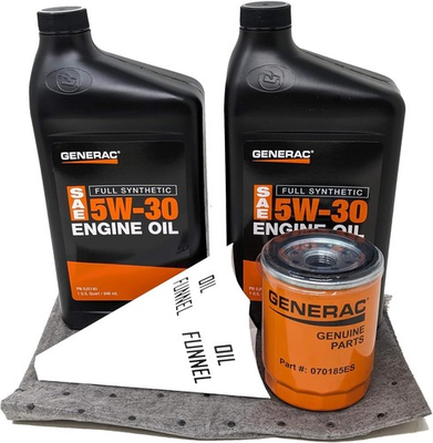 #ad Generac 5W 30 Full Synthetic Oil Change Kit 2 Quarts oil and Filter $62.77