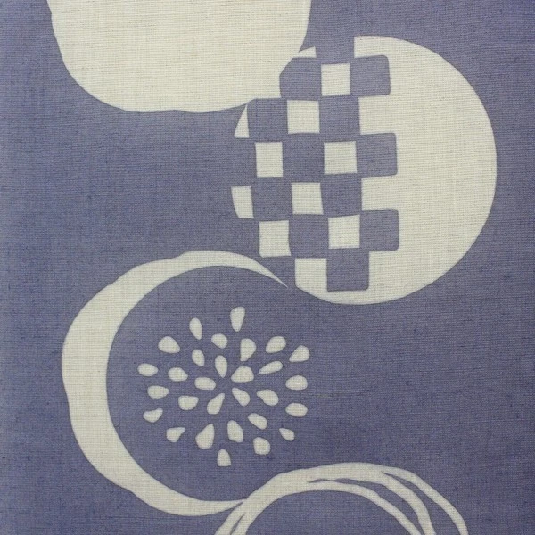 Lino Japonés Largo Noren - Puerta Tradicional Tienda Cortina Verano Fuegos Artificiales Azul Foto 2 de 4