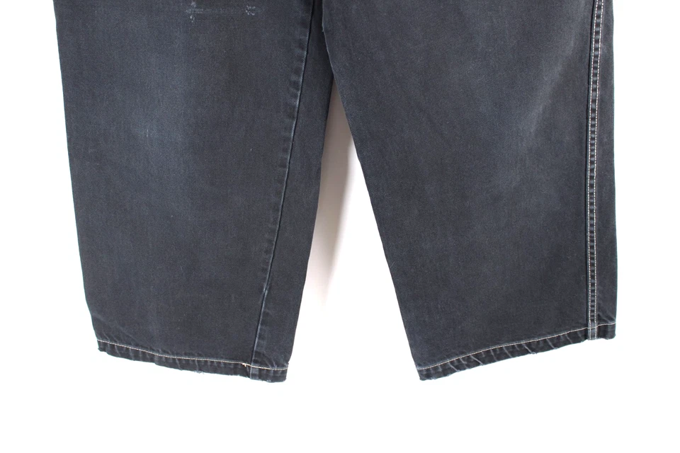 Pantalones de mezclilla holgados negros JNCO Big Crown vintage de los años 90 Raver Skater talla 30x29 Foto 4 de 4