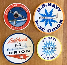 US NAVY P-3 ORION STICKER LOT (4 TOTAL) PATRON PATROL VP SQUADRON