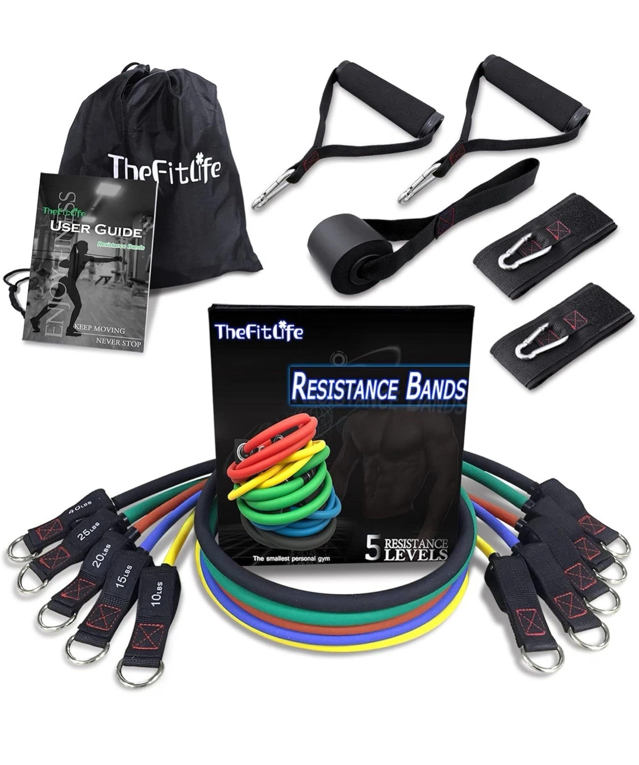 Resistance Bands with Handles - Designed for American Body Types, Exercise Worko