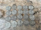 90% Silver Walking Liberty Half Dollars - Roll of 20 - 1940es Full Dates Coins