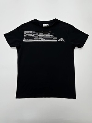 Kappa Boys T-Shirt Black Logo Cotton Blend Size M Regular No Tags