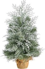 Winter Frosted Artificial Christmas Tree 2ft. with 35 LED Lights in Burlap