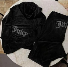 Juicy Couture Velour Tracksuit Jacket Pants Women XS-XL Y2K Rhinestone Logo NWT