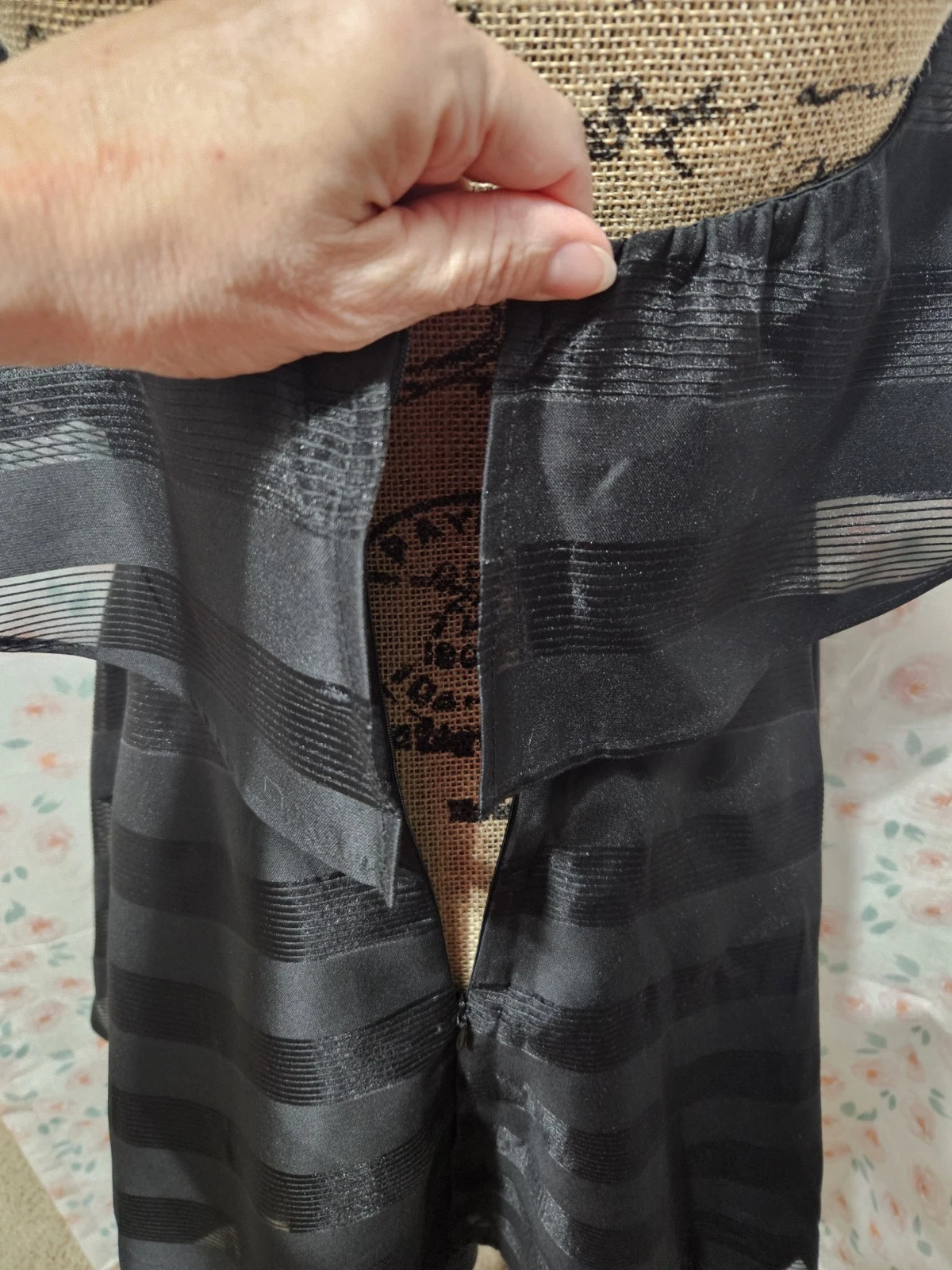 VETEMENTS PRIMA DI TE ABITO JUNIOR'S NERO COTONE BL SENZA SPALLINE FODERATO CON VOLANT TAGLIA L