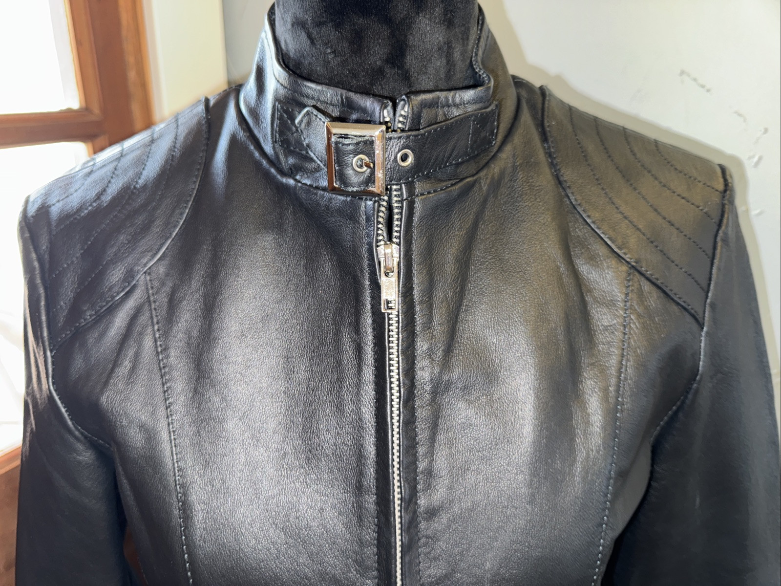 De Coded Black Leather Jacket Size M Steampunk Go… - image 2