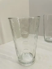 Vintage Libbey Coin Dot Thumbprint Clear Glass Tumblers Set of 6 Iced Tea 16 oz