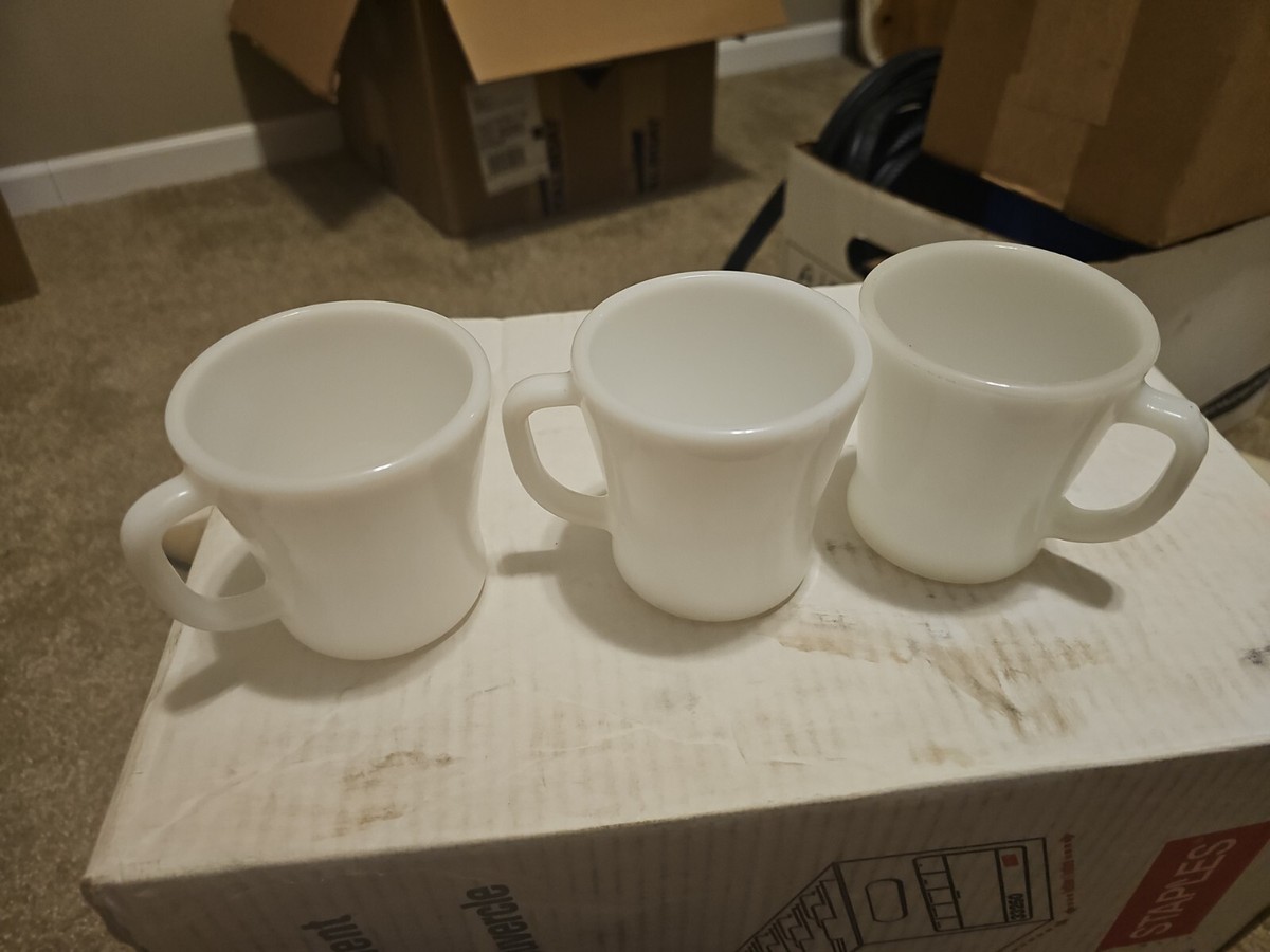 Vintage Fire King White Coffee Mug/Cup Heatproof F Made In