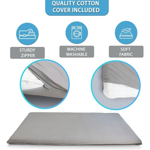 Native Nest Medium Firm Mattress Pad Twin Sized Comfortable Floor Bed,Grey(Used) - 第 4/6 張圖片