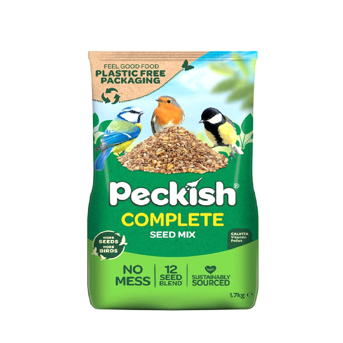 PECKISH COMPLETE SEED MIX 1KG, 1.7KG or 12.75KG : Wild Bird Food Garden Pet Feed