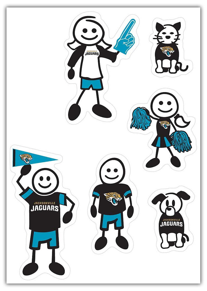 Siskiyou Official NFL Jacksonville Jaguars Small Family Decal Set  2FFSD175