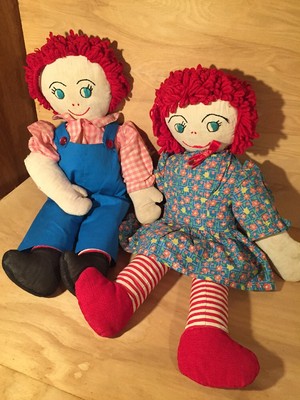 1970's raggedy ann andy dolls
