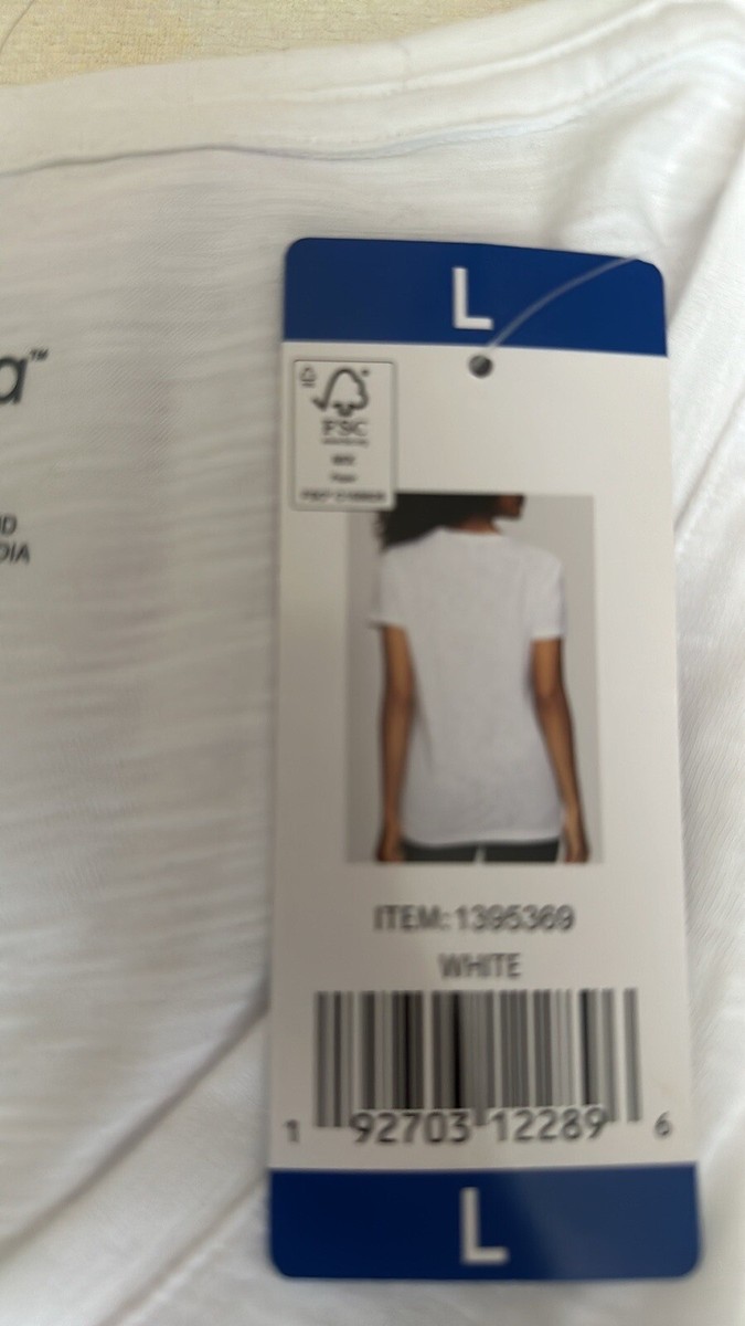 Felina Women's V-Neck Short Sleeve T-Shirt, White Size Large | eBay
