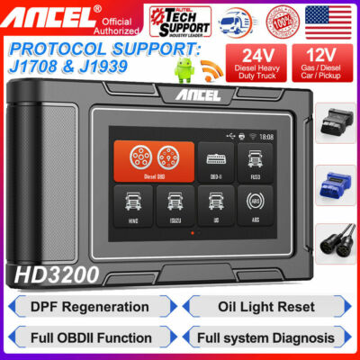 ANCEL HD3200 Heavy Duty Truck DPF Oil Reset Scanner All System Diagnostic Tool