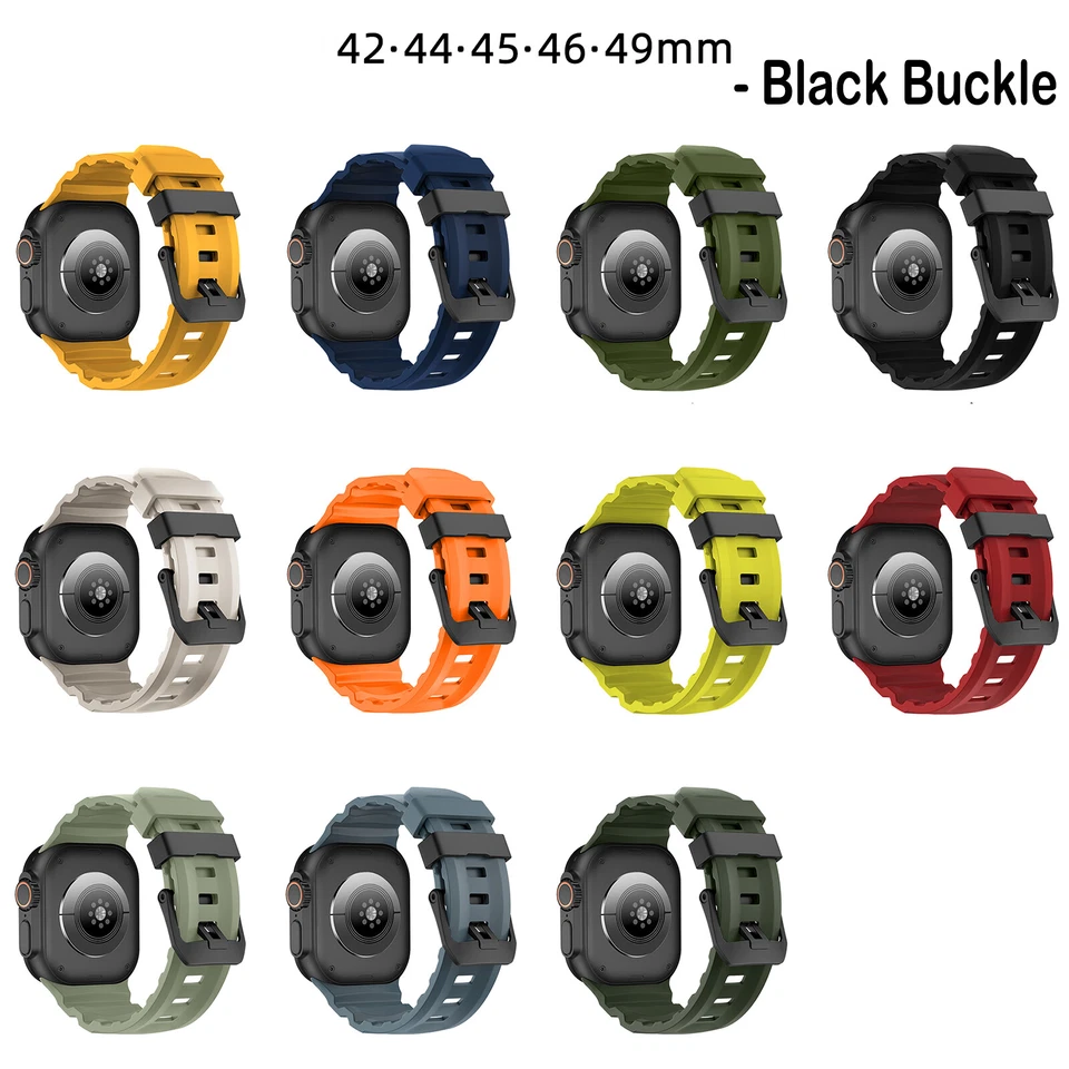 Correa deportiva de silicona para Apple Watch Ultra Series 11 10 9 8 SE 42/44/45/49/46mm Foto 3 de 4