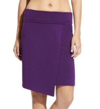 Athleta Purple Sea Side Fold Over Waist Faux Wrap Skirt Size XS