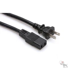 Hosa Technology 8ft PWC-178 Power Cord IEC C9 NEMA 1-15P Cable