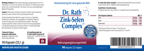 Dr Rath Zinc-Selenium Complex 90 Kappseln - Bild 2 von 2