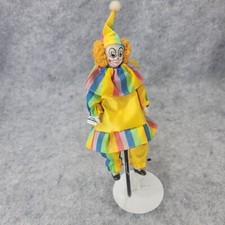 Vtg. Cloth Porcelain Circus Clown Posable On Metal Unicycle Japan READ