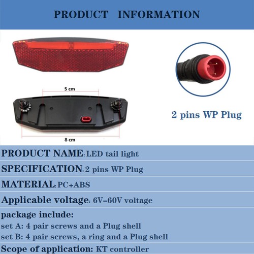 DE. Rear Light Tail Light Cycling E-bike Ebike Electric For Pasion Bicycle 2025 - Picture 14 of 14