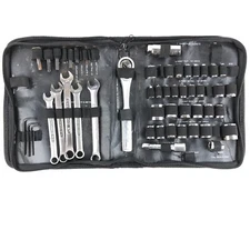 Craftsman USA 45 Pc SAE Metric Tool Set 1/4 3/8 Drive Ratchet Wallet Case 33963