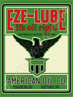 Eze-Lube It's Oil Right 9'' x 12'' Metal Sign