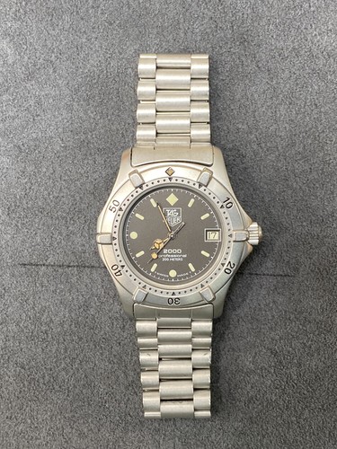 Vintage Tag Heuer 2000 schwarzes Zifferblatt 844 Monnin Uhr 962.013 mittelgroß 32/34 mm - Bild 2 von 9