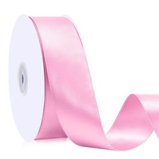 Pink Ribbon 1 1/2 Inch Double Faced Satin Ribbon for Gift Wrapping Flower Bou...