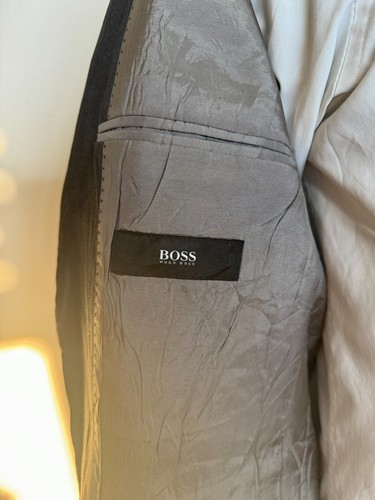 Hugo Boss Men Blazer Sport Coat Jacket Cotton linen gray 2 Button US Size 38R - Picture 10 of 20