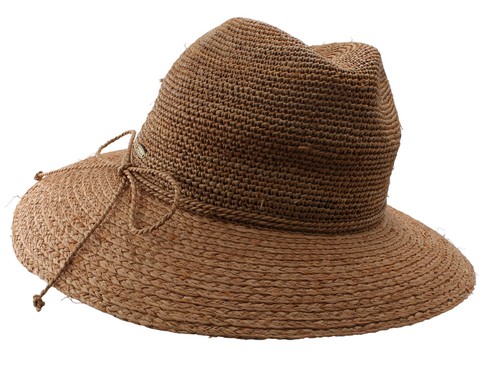 Scala Womens 2-Tone Raffia Safari Hat 