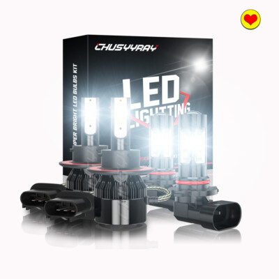 Fit Dodge Challenger 2009-2014 6000K White Main Beam/Dipped Beam+Fog Light Bulbs