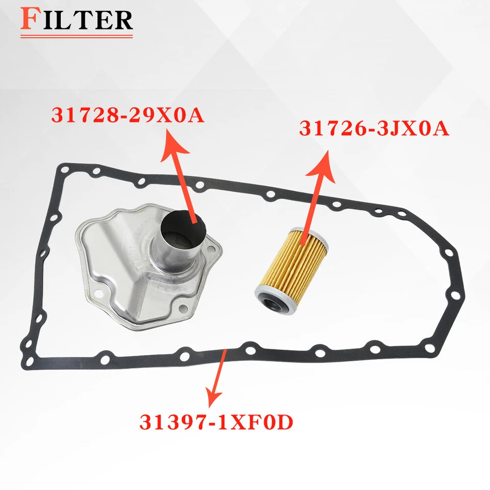 Pack 3 Transmission Oil Filter & Gasket for Nissan Pathfinder Quest 2013 2014-19 - Image 2 of 4