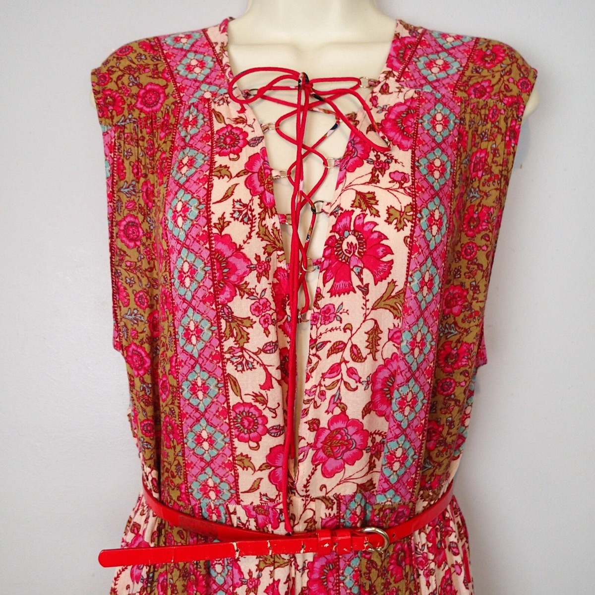 chinese dress ladies FREE PEOPLE Maxi BLUEBELL Patchwork Tiered Dress – Silver Accents main image 0
