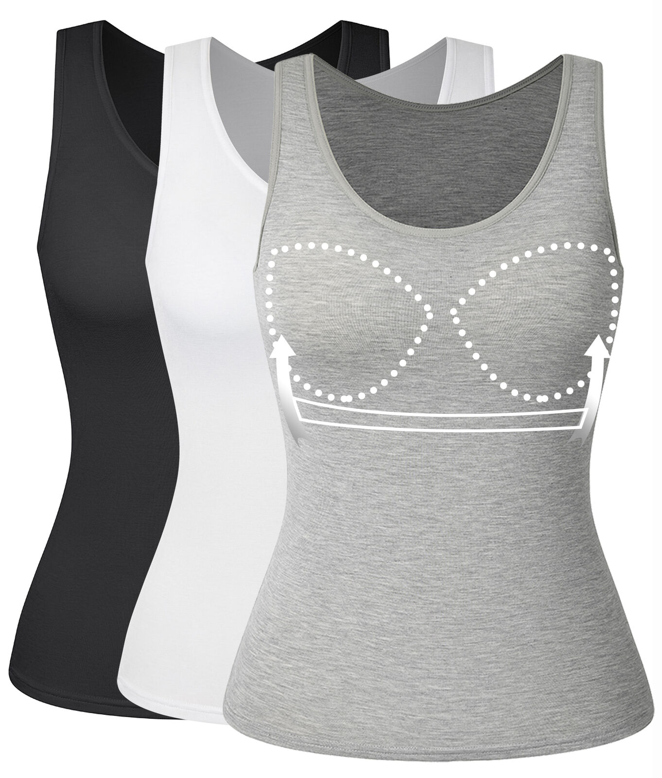 Camisole with Built in Bra Women Tank Tops Padded Bra Vest