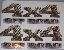 Pair 4x4 Off Road M4 Camouflage Diamond Plate Decals Stickers Fit Alltruck