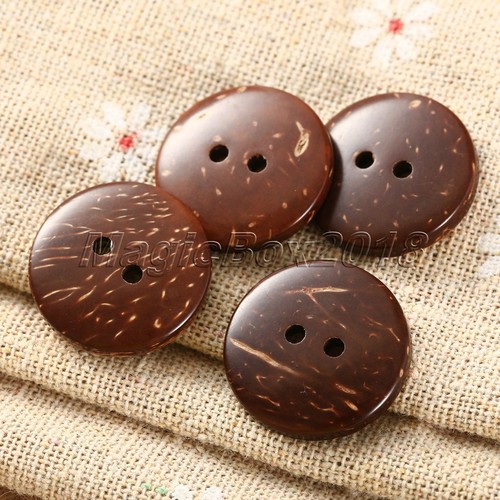 100pcs Coconut Shell 2 Holes Round Buttons Sewing Scrapbooking Craft 15/20mm Dia - Picture 9 of 10