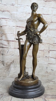 Vintage French bronze sculpture of a Man Artist Maurice Constant Le Travail Deal