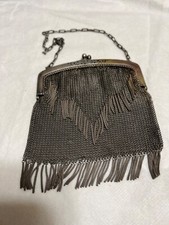 Antique Art Nouveau Sterling Siver Mesh Purse 1920  s  MIC310 