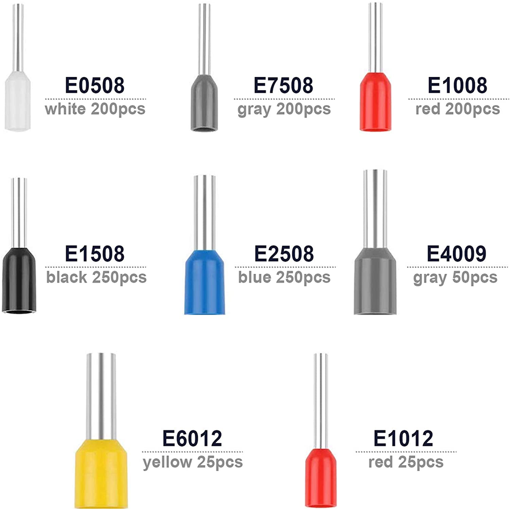 1200Pcs Cable Cord Pin End Bootlace Ferrule Terminals Wire Crimp Connectors Set