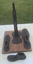 Antique Cast Iron Cobbler  s Stand  3 Shoe Forms Pat'd 1890 Warranted 15, 16 