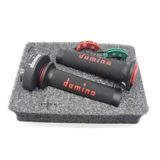 Domino XM2 Gasgriff Schwarz Rot mit Griffgumm...